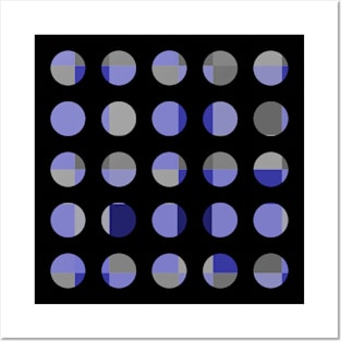 Abstract Geometric Blue Dots Pattern Posters and Art